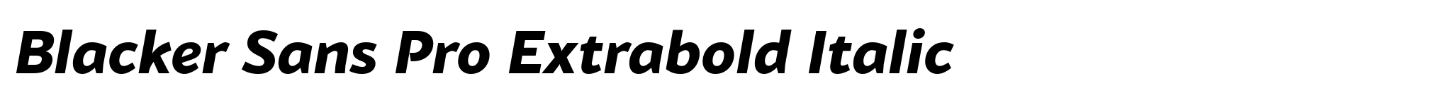 Blacker Sans Pro Extrabold Italic image